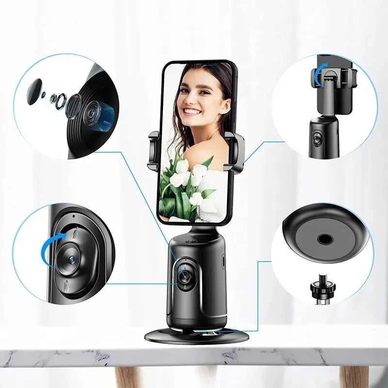 360 Auto Face Tracking Gimbal AI Smart Gimbal Face Tracking Auto Phone Holder For Smartphone Video Vlog Live Stabilizer Tripod Innovoni